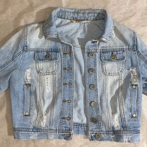 Jean jacket size medium light washed distressed